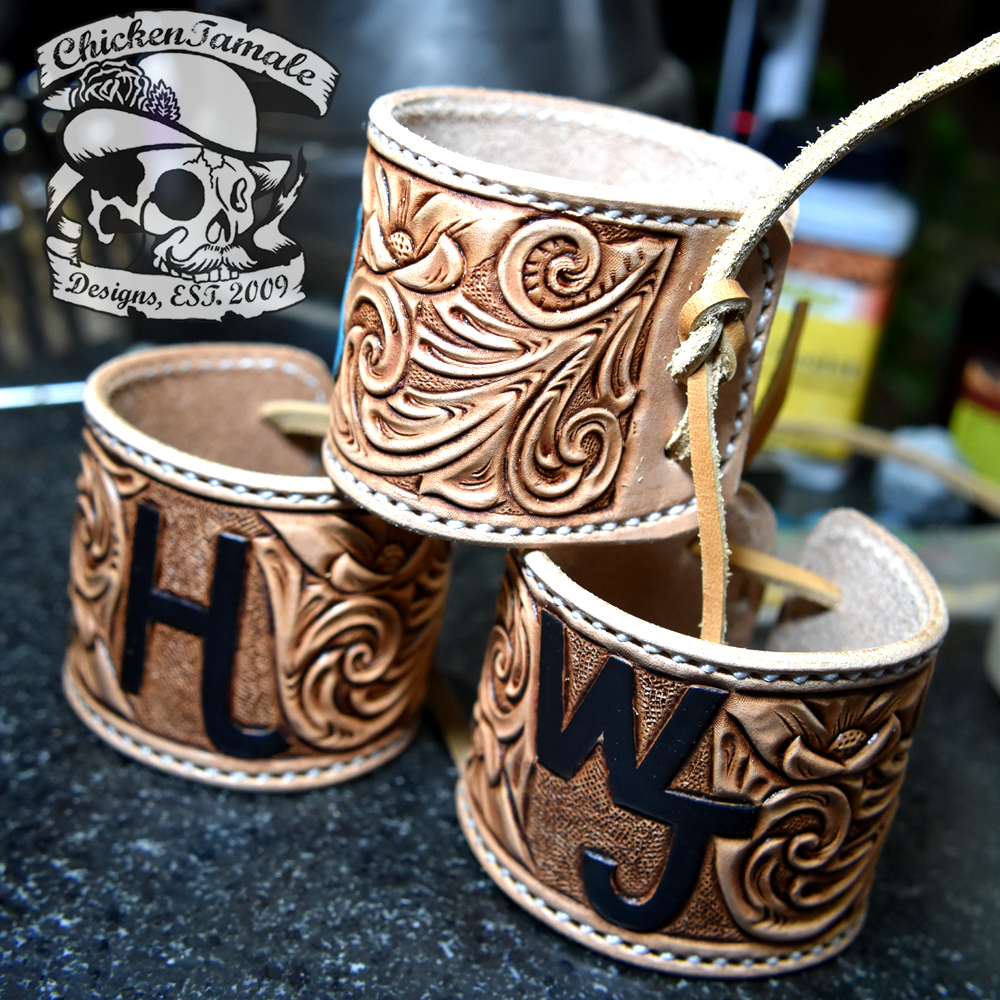 Tooled Leather Cuff Bracelet outlets